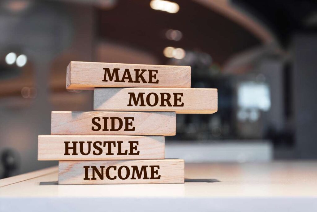 Make more side hustle income wooden blocks
